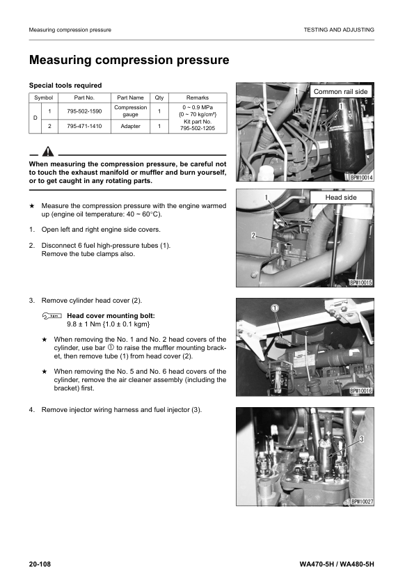 Komatsu WA470-5H WA480-5H Wheel Loader Workshop Manual SN H50051 and UP (2) - Image 9