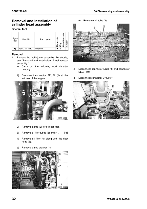 Komatsu WA470-6 WA480-6 Wheel Loader Workshop Manual SN 85001 and UP - Image 13