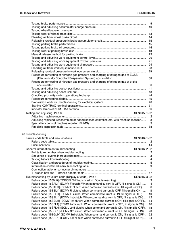 Komatsu WA470-6 WA480-6 Wheel Loader Workshop Manual SN 85001 and UP - Image 10