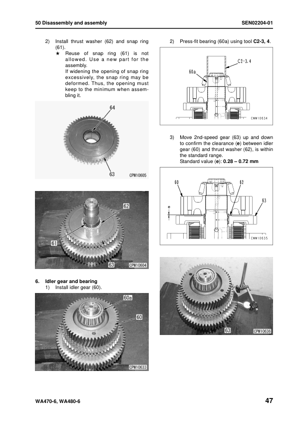 Komatsu WA470-6 WA480-6 Wheel Loader Workshop Manual SN 85001 and UP - Image 14