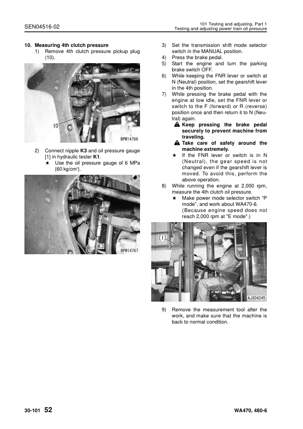 Komatsu WA470-6 WA480-6 Wheel Loader Workshop Manual SN 90001 and UP - Image 16