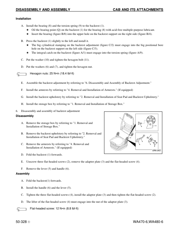 Komatsu WA470-6 WA480-6 Wheel Loader Workshop Manual SN A46001 A48001 and UP - Image 13
