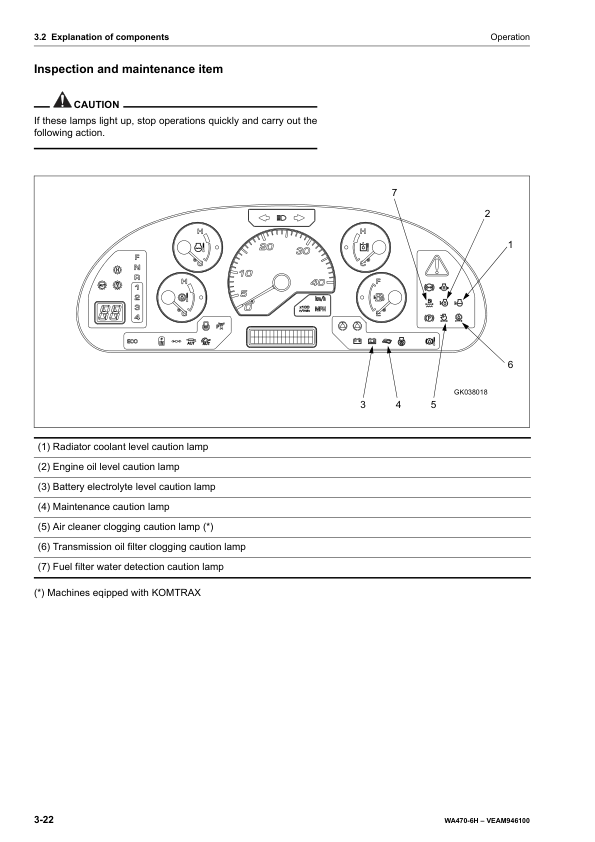 Komatsu WA470-6 Wheel Loader Operation and Maintenance Manual SN H50051 and UP - Image 11