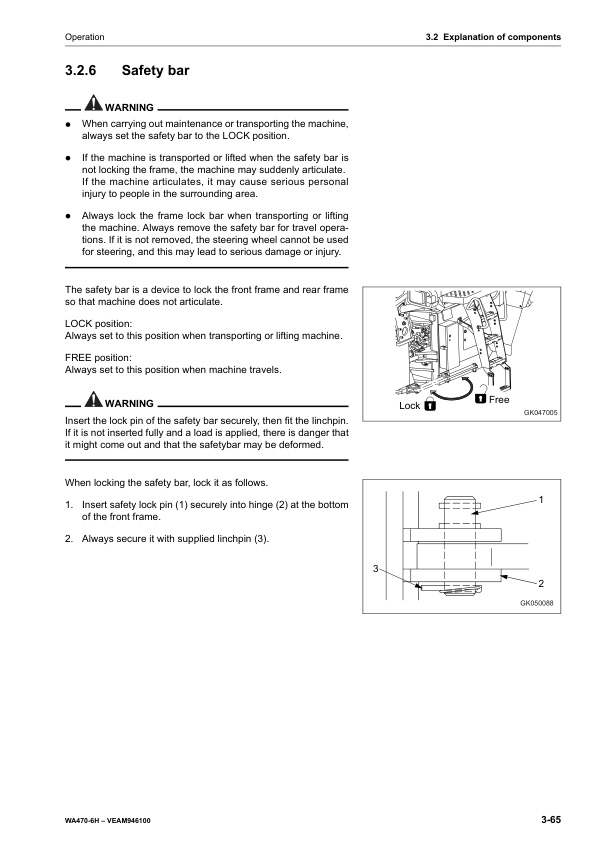 Komatsu WA470-6 Wheel Loader Operation and Maintenance Manual SN H50051 and UP - Image 7