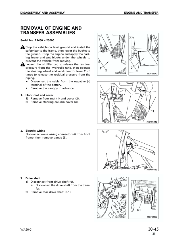 Komatsu WA50-3 Avance Wheel Loader Workshop Manual SN 21450 and UP - Image 15