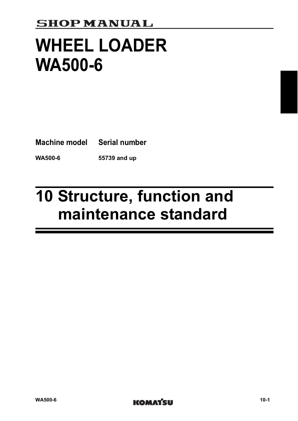 Komatsu WA500-6 Wheel Loader Hydraulic Diagram SN 55739 and UP - Image 5