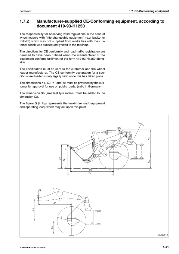 Komatsu WA500-6H Wheel Loader Operation and Maintenance Manual SN H60051 and UP - Image 10