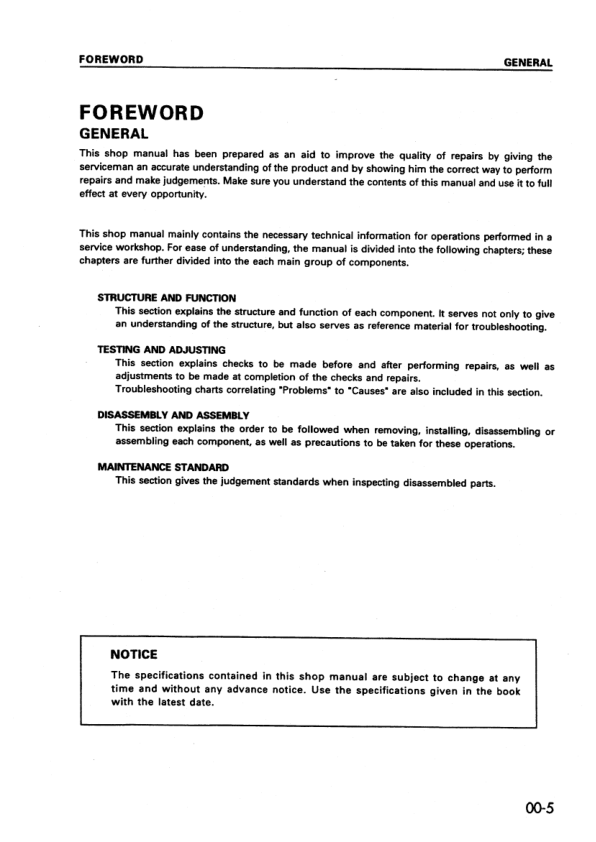 Komatsu WA600-3 Avance Wheel Loader Workshop Manual SN 50363 and UP - Image 6