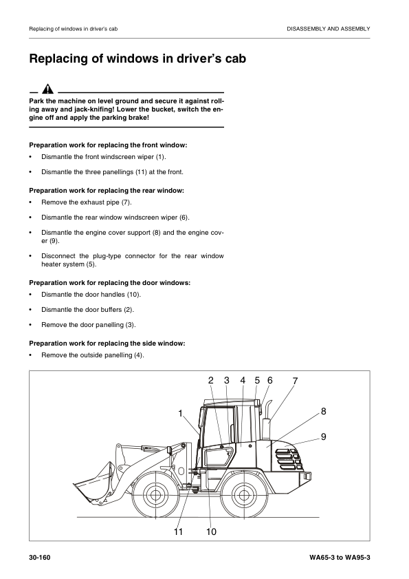 Komatsu WA65-3 Parallel Lift WA75-3 WA85-3 WA90-3 WA95-3 Wheel Loader Workshop Manual - Image 10
