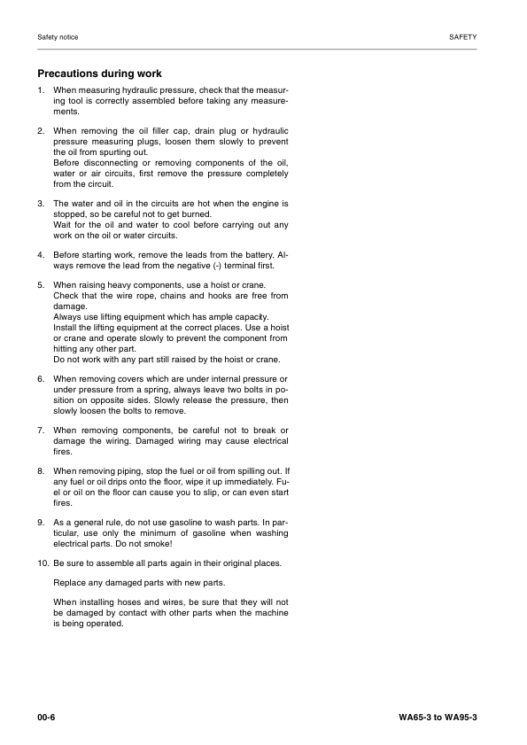 Komatsu WA65-3 Parallel Lift WA75-3 WA85-3 WA90-3 WA95-3 Wheel Loader Workshop Manual - Image 3