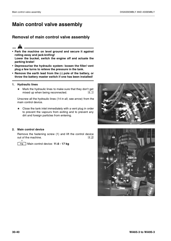 Komatsu WA65-3 Parallel Lift WA75-3 WA85-3 WA90-3 WA95-3 Wheel Loader Workshop Manual - Image 7