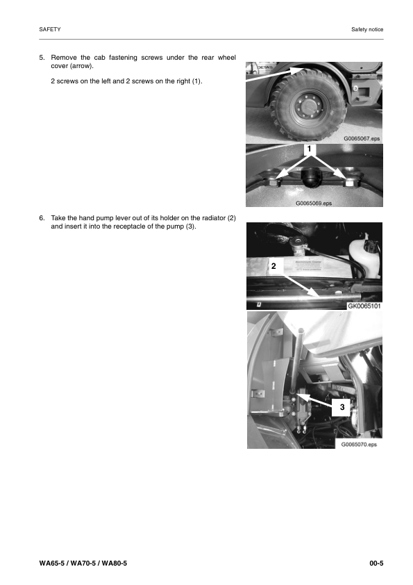 Komatsu WA65-5 WA70-5 WA80-5 Wheel Loader Workshop Manual SN H50051 and UP - Image 6