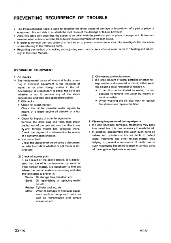 Komatsu WA70-1 Wheel Loader Workshop Manual SN 10001 and UP - Image 13