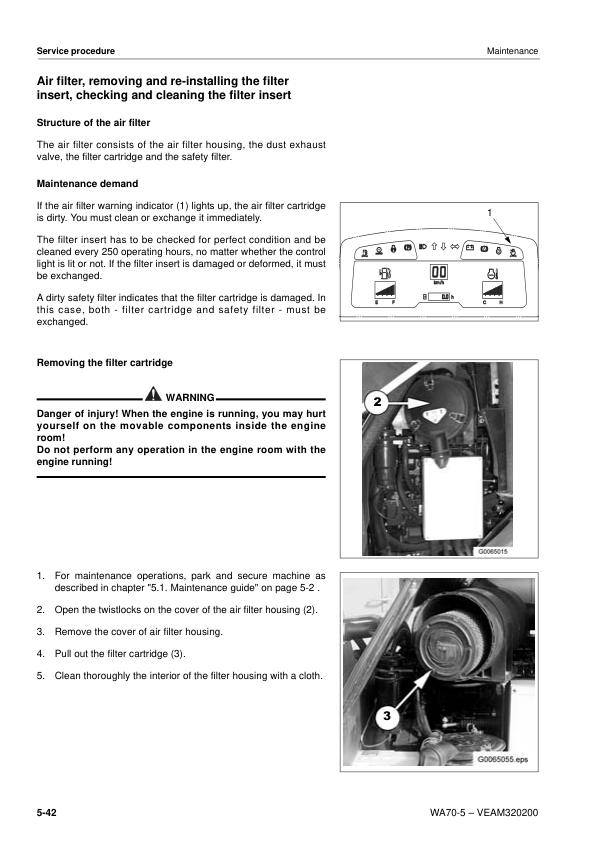 Komatsu WA70-5 Wheel Loader Operation and Maintenance Manual SN H50051 and UP - Image 11