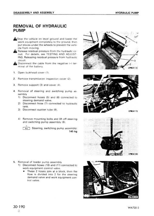 Komatsu WA700-3 Avance Wheel Loader Workshop Manual SN 50001 and UP SEBM13312 - Image 10