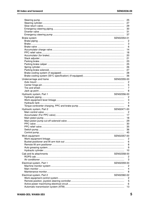Komatsu WA800-3E0 WA900-3E0 Wheel Loader Workshop Manual SN 70001 60001 and UP - Image 8