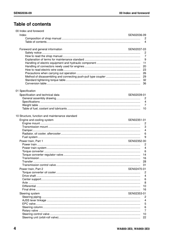 Komatsu WA800-3E0 WA900-3E0 Wheel Loader Workshop Manual SN 70001 60001 and UP - Image 7