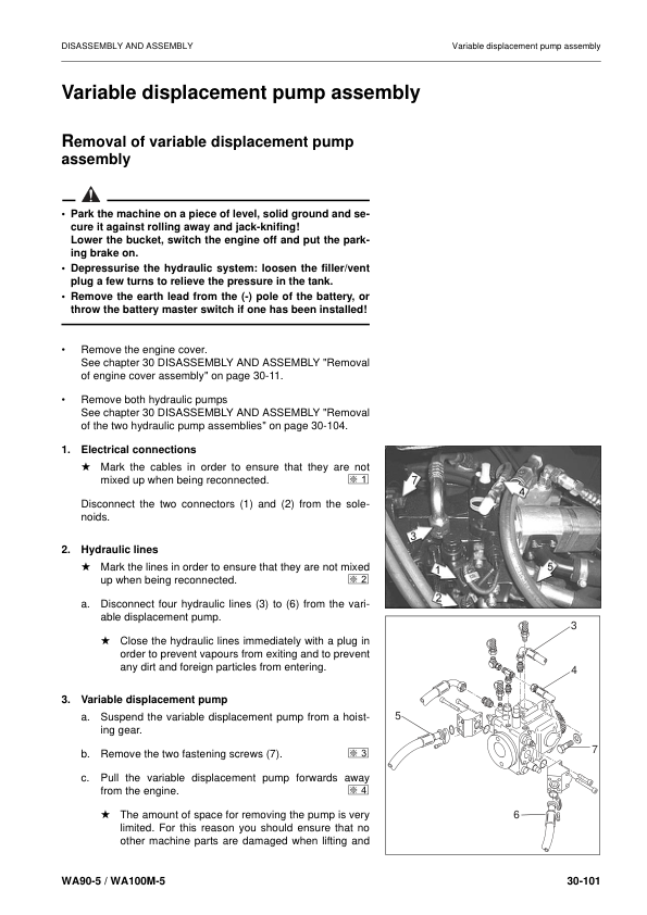 Komatsu WA90-5 WA100M-5 Wheel Loader Workshop Manual SN 5051 and UP - Image 11