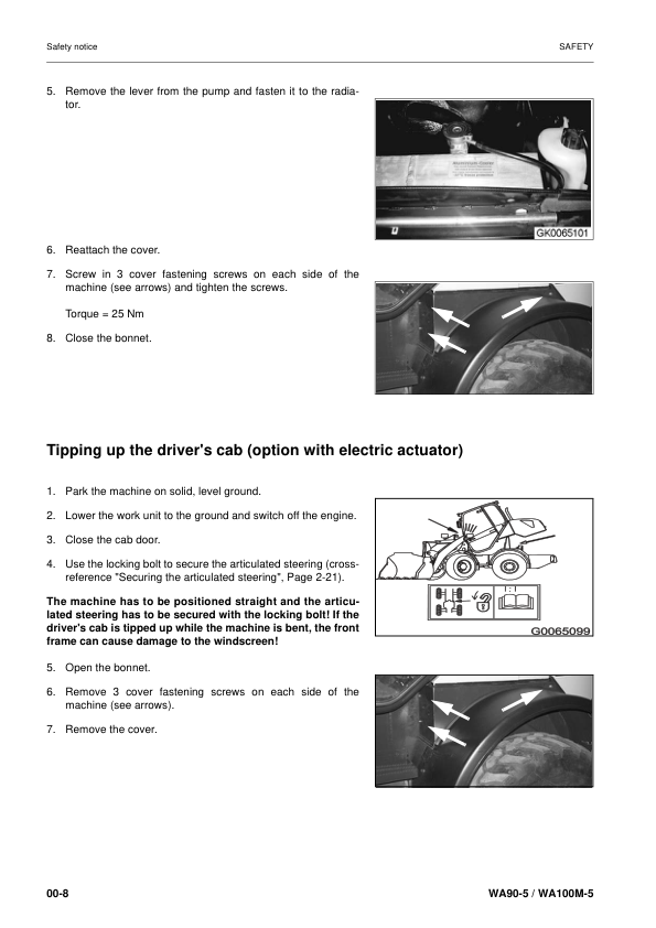 Komatsu WA90-5 WA100M-5 Wheel Loader Workshop Manual SN 5051 and UP - Image 3