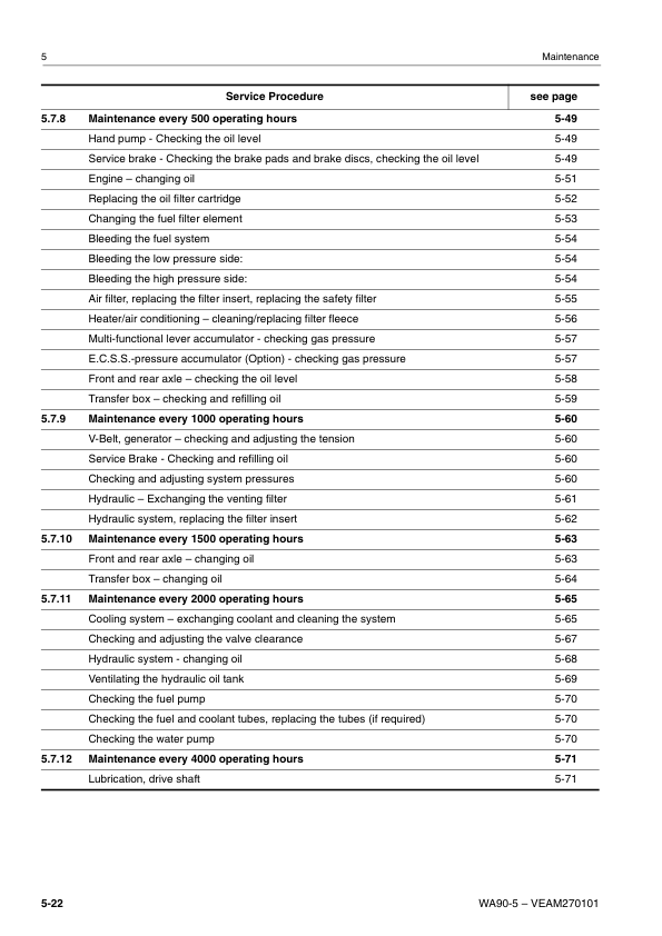 Komatsu WA90-5 Wheel Loader Operation and Maintenance Manual SN H50051 and UP - Image 11