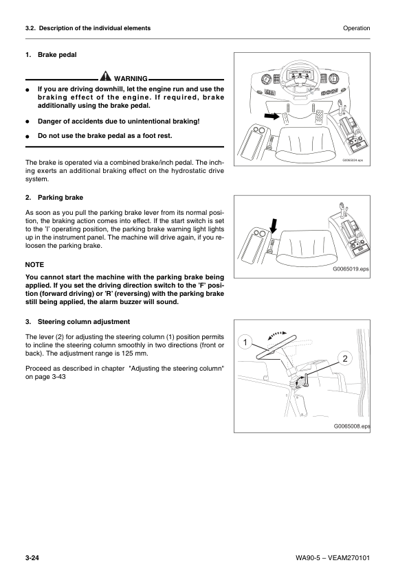 Komatsu WA90-5 Wheel Loader Operation and Maintenance Manual SN H50051 and UP - Image 15