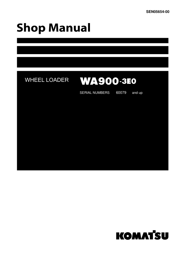 Komatsu WA900-3E0 Wheel Loader Workshop Manual SN 60079 and UP - Image 2