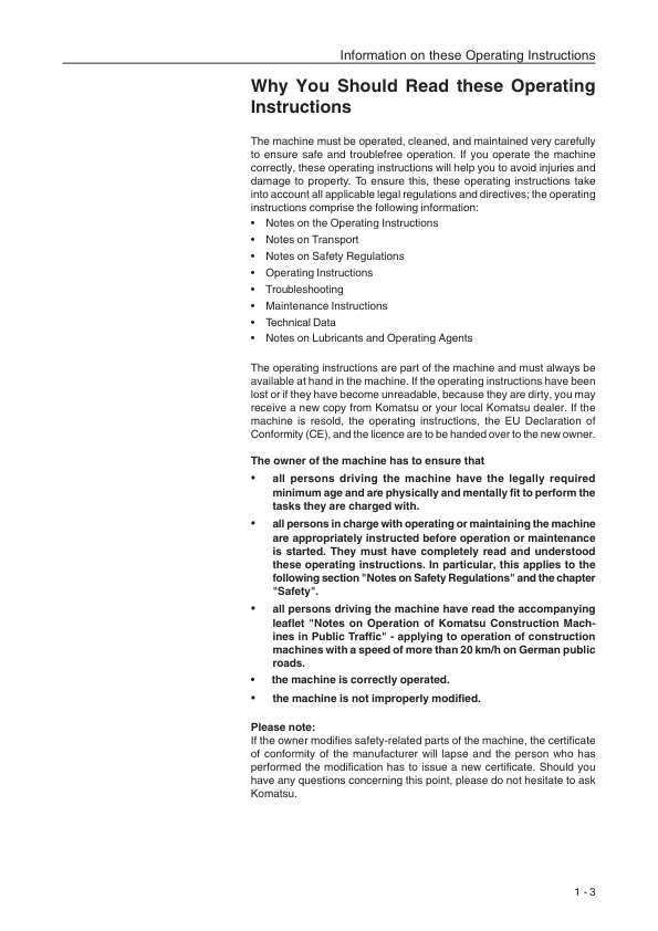 Komatsu WA95-3 Wheel Loader Operation and Maintenance Manual SN HA980376 and UP - Image 8
