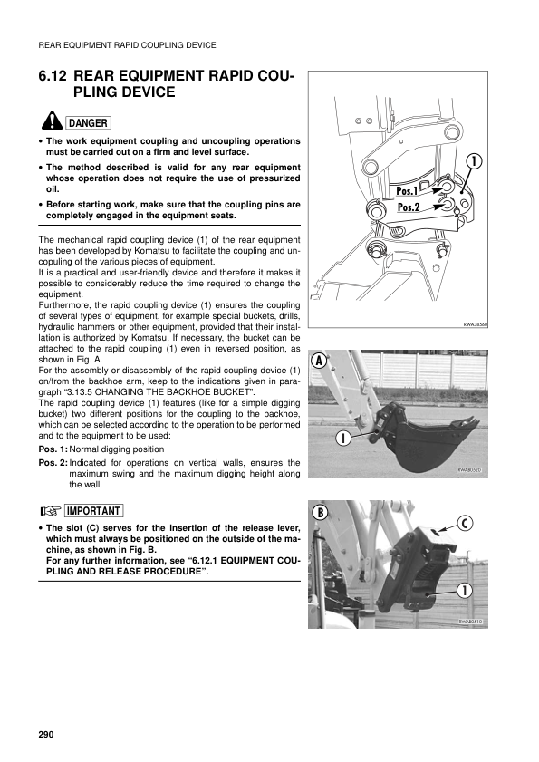 Komatsu WB97S-2 Backhoe Operation and Maintenance Manual SN 97SF11205 and UP - Image 16