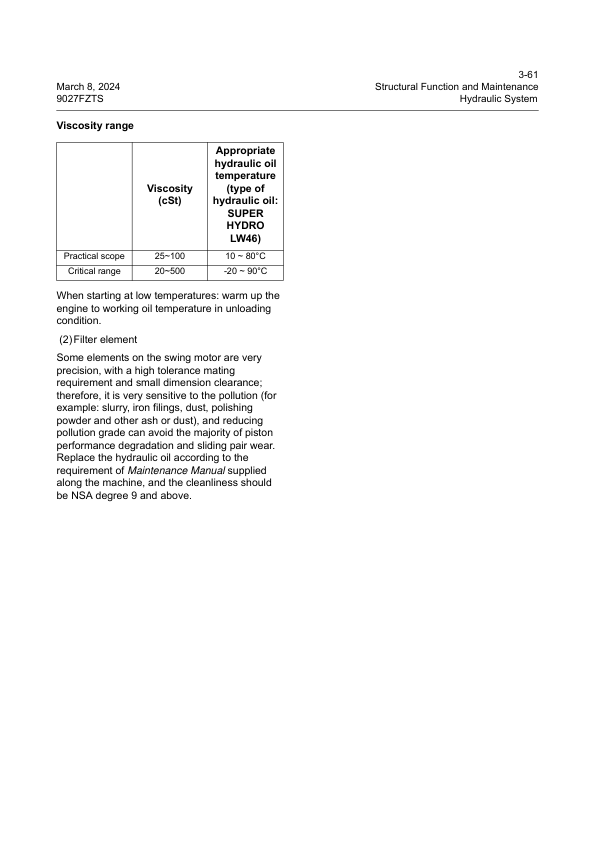 LiuGong 9027FZTS Hydraulic Excavator Service Manual - Image 14