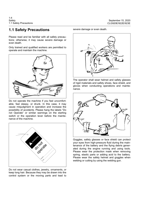LiuGong CLG920E 922E 923E Excavator Service Manual - Image 8