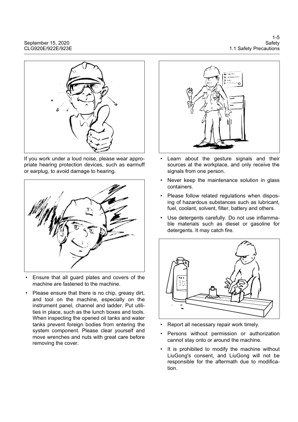 LiuGong CLG920E 922E 923E Excavator Service Manual - Image 9