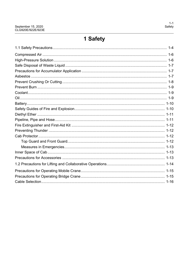 LiuGong CLG920E 922E 923E Excavator Service Manual - Image 5