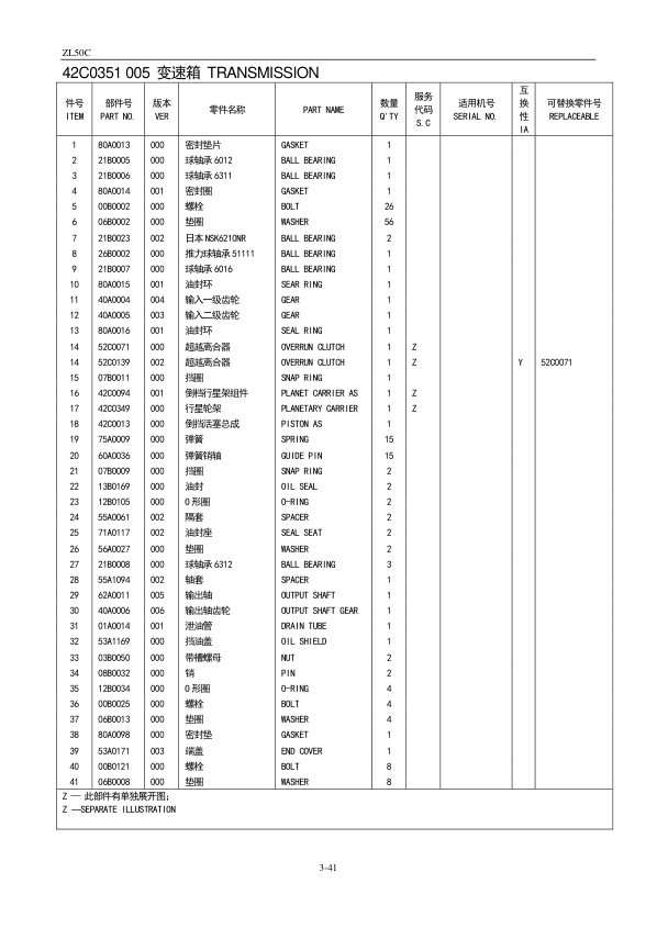 LiuGong ZL50C Wheel Loader Parts Catalog 237000 and Up - Image 14