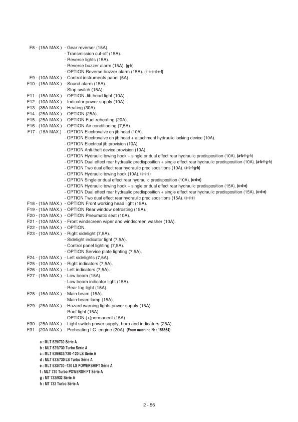 Manitou MLT MT Series Telehandlers Maintenance and Technical Manual - Image 10