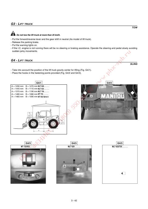 Manitou MLT MT Series Telehandlers Maintenance and Technical Manual - Image 7