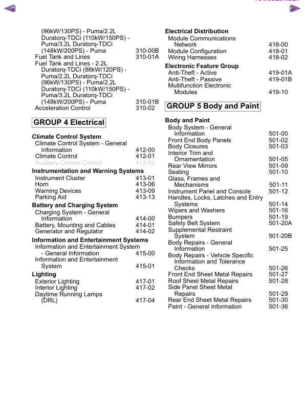 Mazda BT-50 Ford Ranger Workshop Manual - Image 10