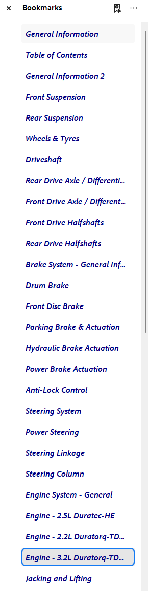 Mazda BT-50 Ford Ranger Workshop Manual - Image 2