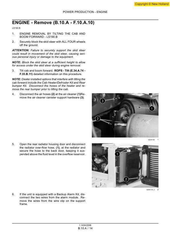 New Holland LS180B LS185B LS190B Skidsteer Workshop Manual 1 3242006 - Image 11
