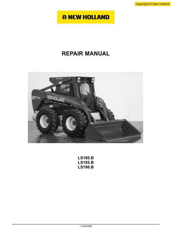 New Holland LS180B LS185B LS190B Skidsteer Workshop Manual 1 3242006 - Image 2