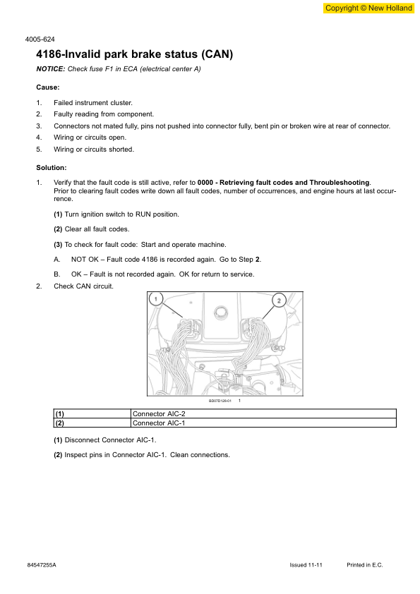 New Holland W270C W300C Wheel Loader Service Manual 8457255A - Image 10