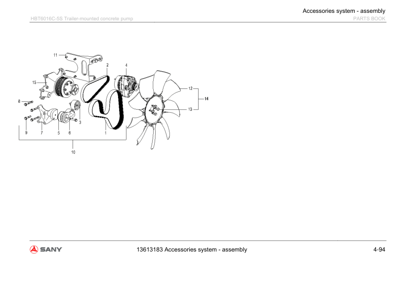 SANY HBT6016C-5S Trailer-mounted Concrete Pump Parts Catalog - Image 11