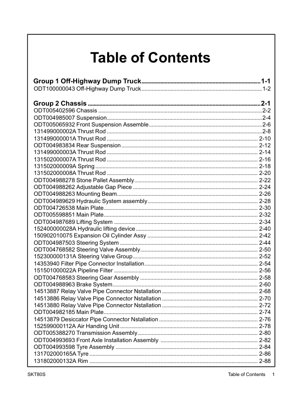 SANY SKT80S Mining Truck Parts Catalog - Image 6