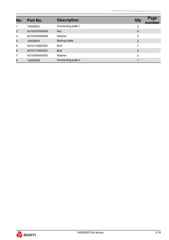 SANY SKT90SW33S Mining Truck Parts Catalog - Image 14