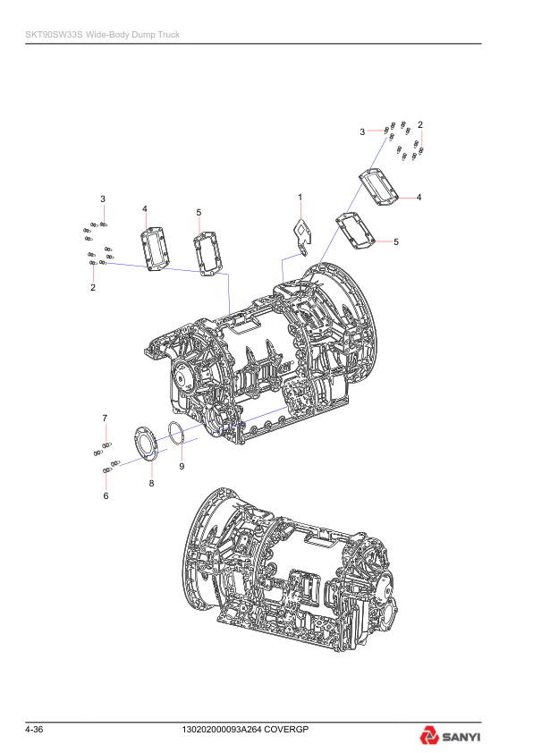 SANY SKT90SW33S Mining Truck Parts Catalog - Image 16
