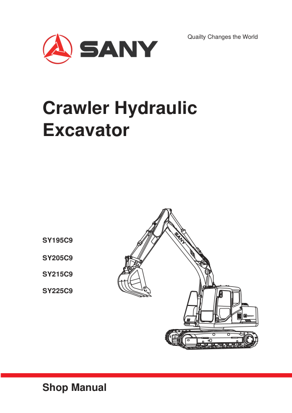 SANY SY195C9 SY205C9 SY215C9 SY225C9 Excavator Service Manual - Image 2