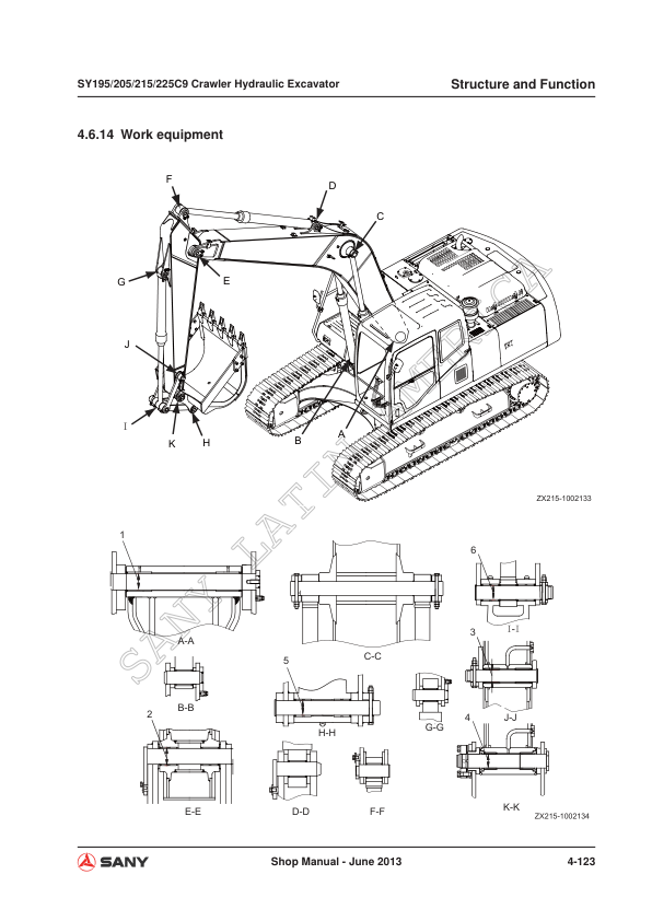 SANY SY195C9 SY205C9 SY215C9 SY225C9 Excavator Service Manual - Image 12