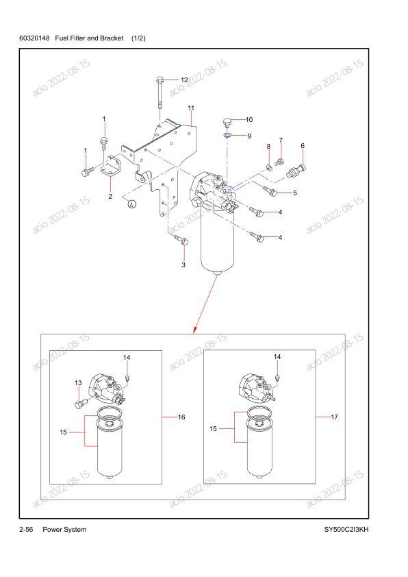 SANY SY500C2I3KH Excavator Parts Catalog - Image 16