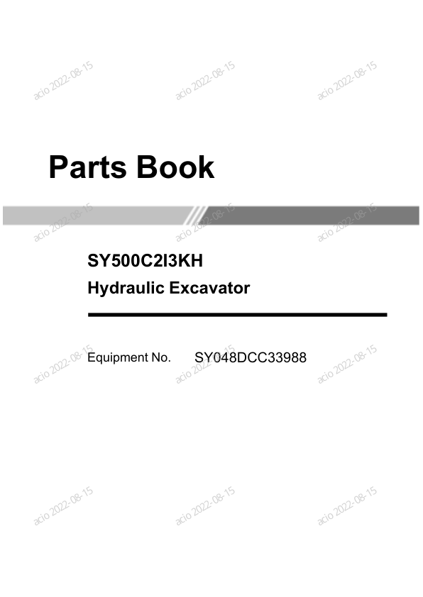 SANY SY500C2I3KH Excavator Parts Catalog - Image 2