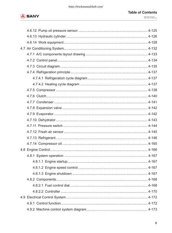 SANY SY515C LC Excavator Service Manual - Image 8
