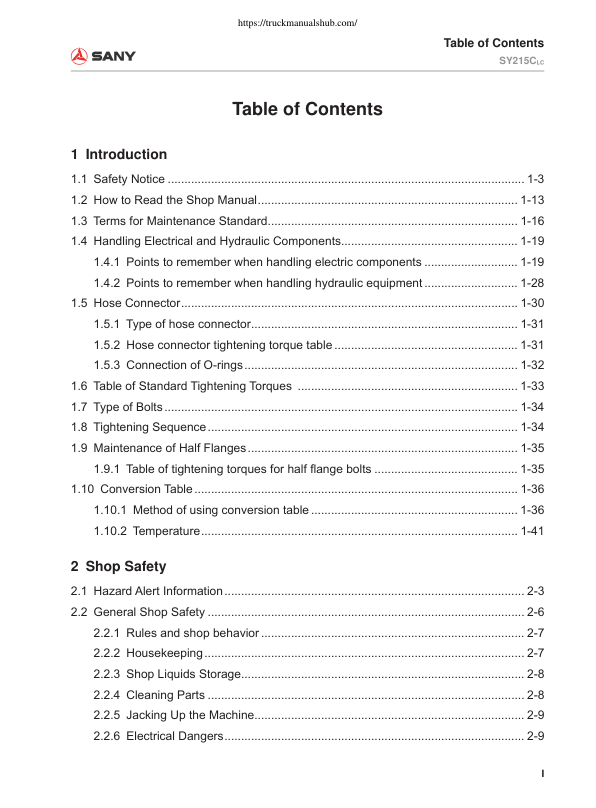 SANY SY515C LC Excavator Service Manual - Image 4